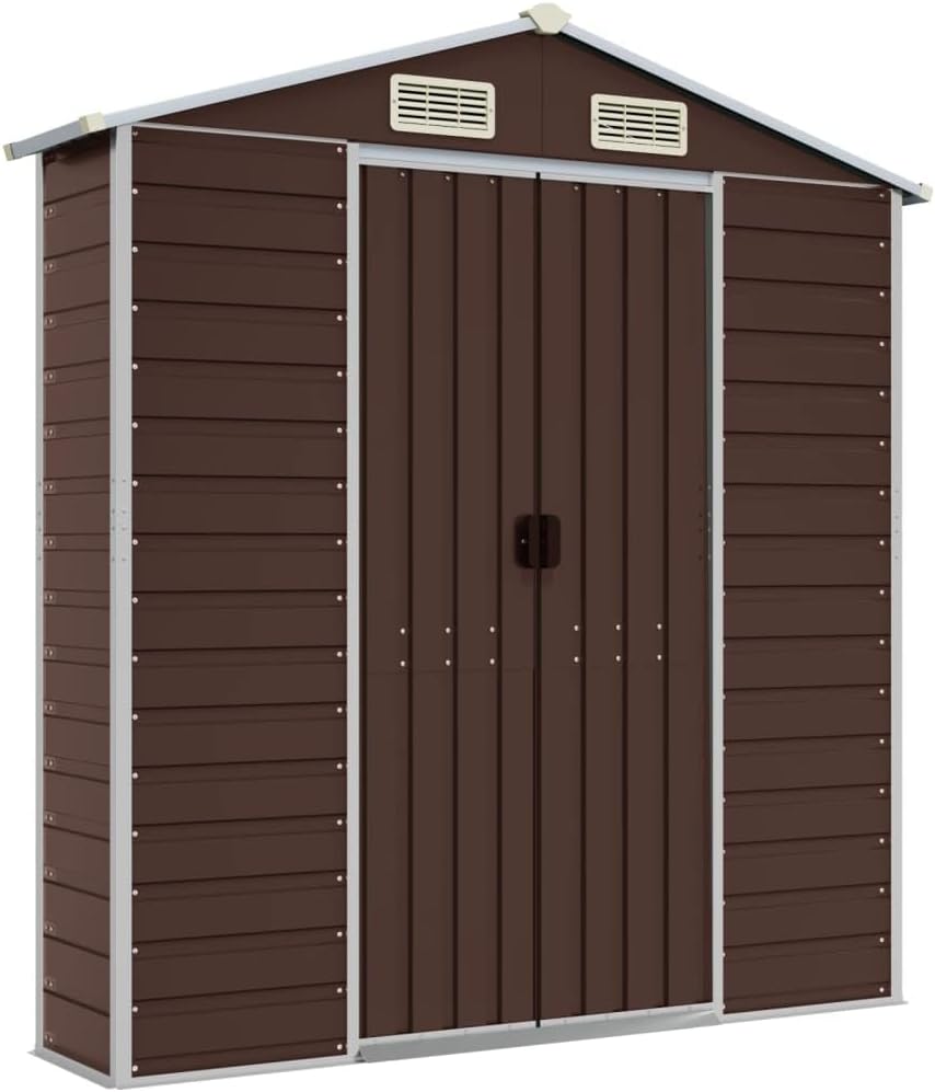 HGNFREF Metall Gerätehaus 191x895x198 cm Braun