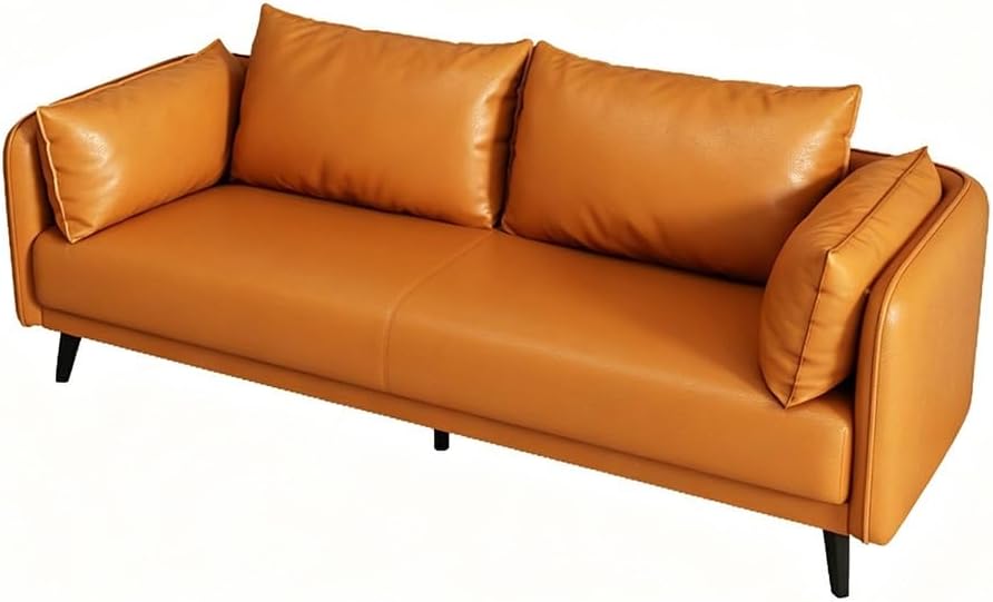 KIBONCY 3-Sitzer Kunstledersofa B 175 cm Hochdichter Schaumstoff