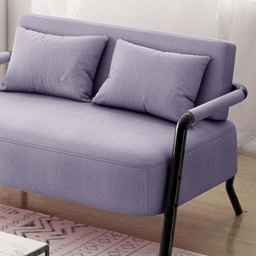 KIBONCY 2-Sitzer-Sofa Kompakt Doppelcouch Hochdichter Schwamm Stoff Mehrfarbig 65cm