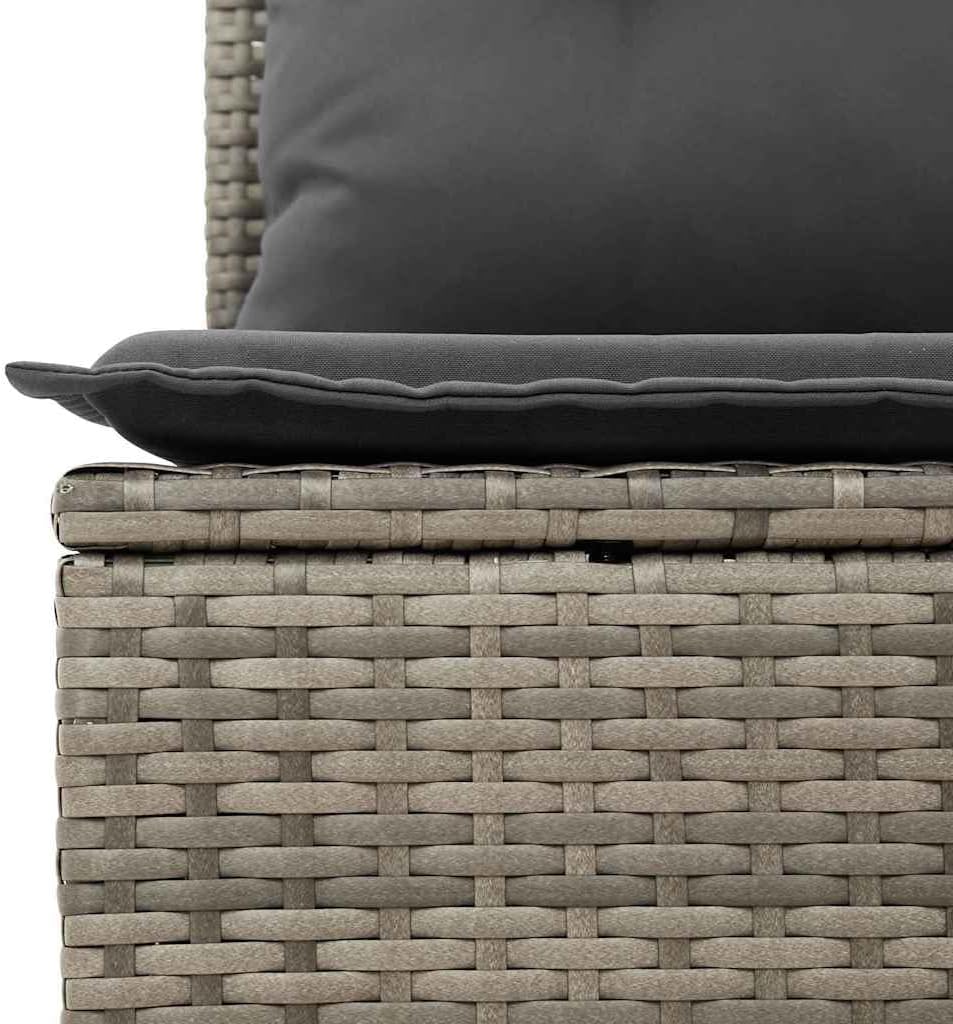 GFMGUEMV Gartenmöbel Set 14-Teilig Poly-Rattan Grau 110 Cm Tisch