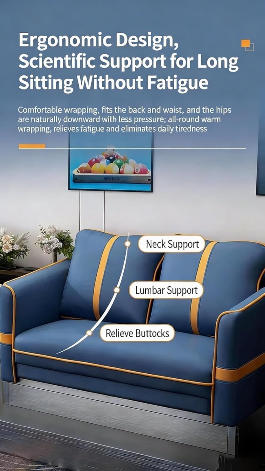 KIBONCY 3-Sitzer PU-Leder Billard Zuschauersofa Modulares Set Mehrfarbig