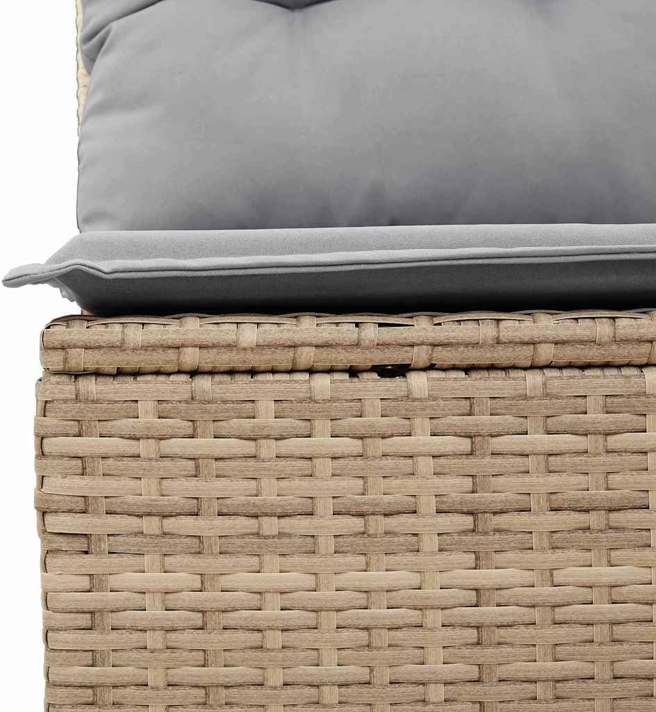 GFMGUEMV 13-Teiliges Gartensofa-Set Poly-Rattan Beige Hellgrau