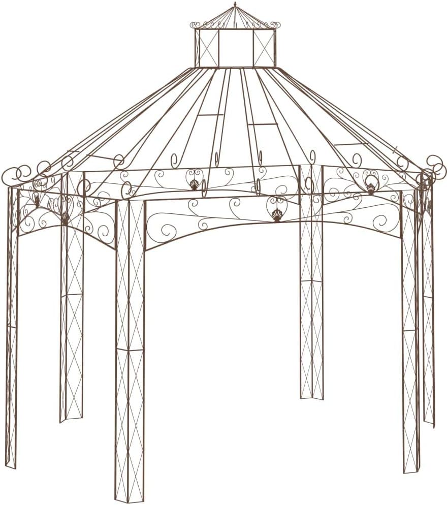 HFXHIJXQ Gartenpavillon Antik-Braun 400x258x378 cm Eisen