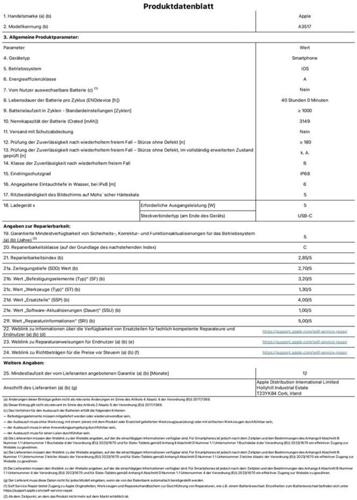 Apple iPhone Air 1 TB Lichtgold