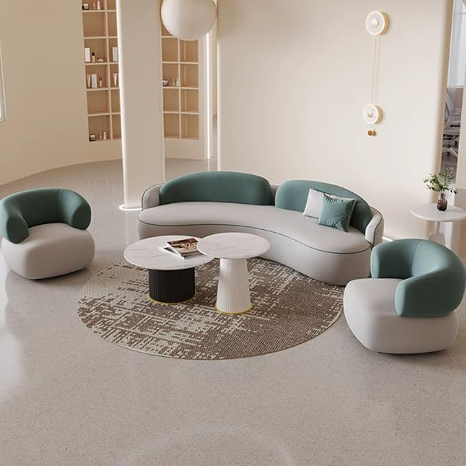 KIBONCY Gebogenes Ledersofa G 2.3m Set