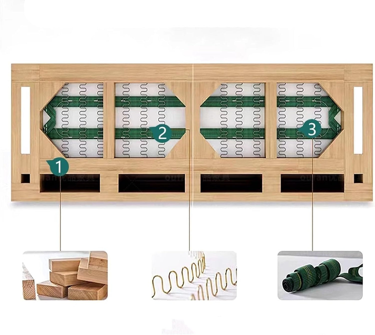 Kiboncy Gebogenes Ledersofa C 2M Schwarz