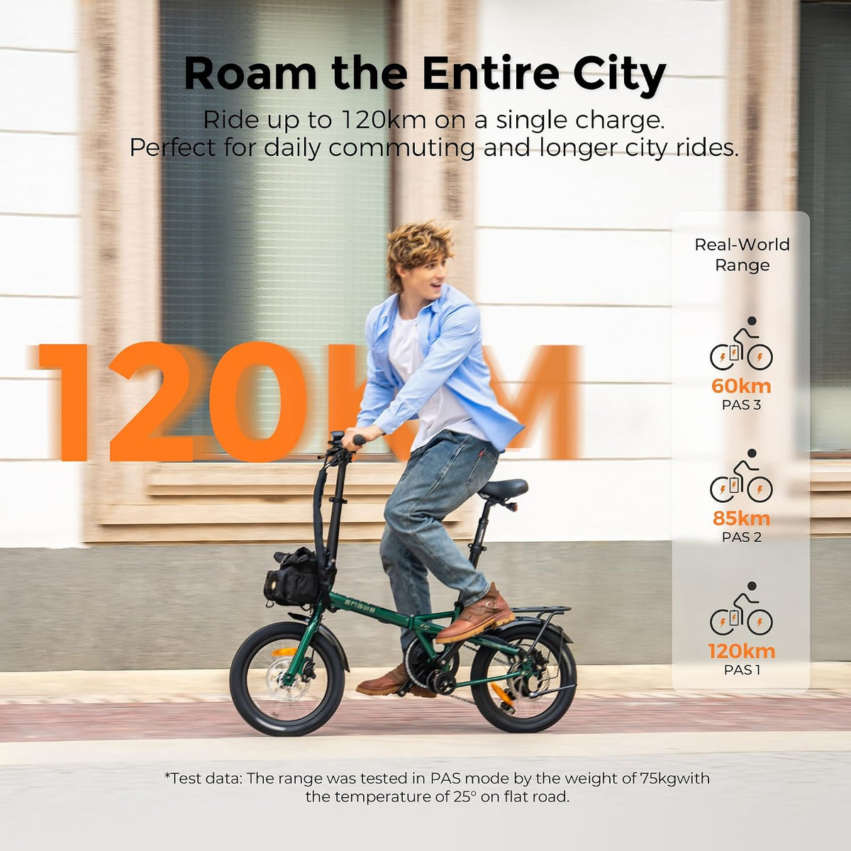 ENGWE Zip Faltbares E-Bike 16,9 kg 120 km Reichweite 36V 10Ah Akku 250W Motor Grün