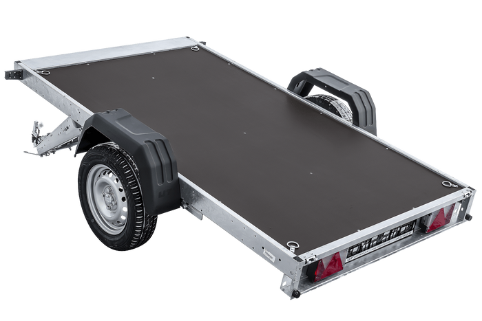 Einachsiger Anhänger auf Blattfedern 230×125 UNITRAILER FORCE 230/R KIPP mit BIS-Seitenwänden und Aluminiumabdeckung-Neu