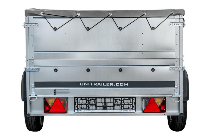 Faltbarer Anhänger GARDEN TRAILER 230 KIPP mit zusätzlichen Bordwänden, Stützrad und Flachplane-Neu