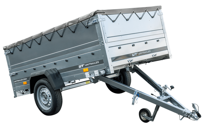 Faltbarer Pkw Anhänger Garden Trailer 230 KIPP mit zusätzlichen Bordwänden, Stützrad, Flachplane und Planenträgern]-Neu