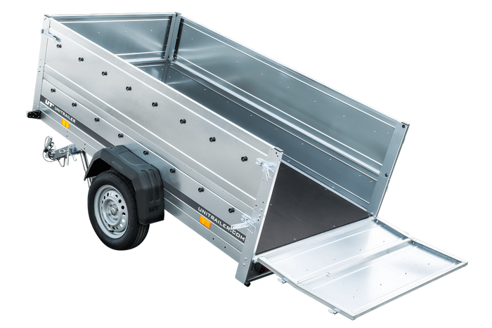 Faltbarer Pkw Anhänger Garden Trailer 230 KIPP mit zusätzlichen Bordwänden, Stützrad, Flachplane und Planenträgern]-Neu