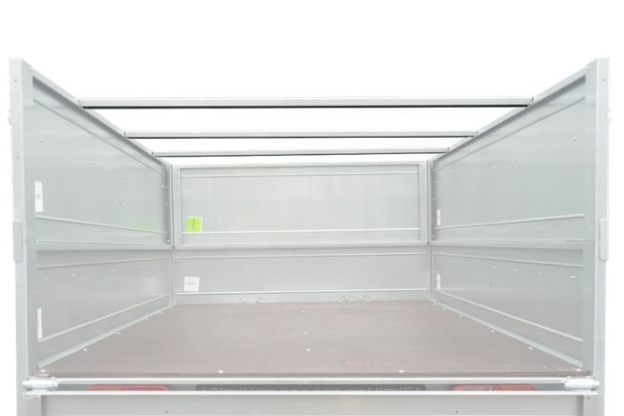 Pkw Transport Anhänger 230×125 Garden Trailer 230 KIPP mit Laubgitteraufsatz, blauer Flachplane, Planenträgern und Stützrad-Neu