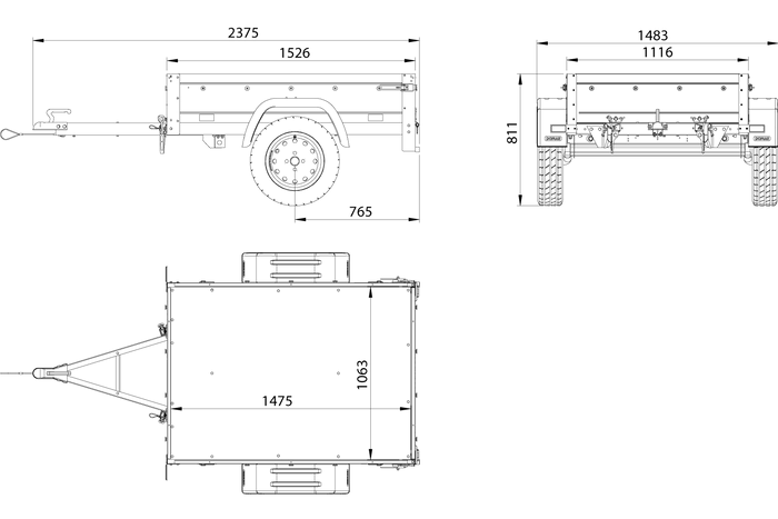 Kleiner Anhänger Garden Trailer 150 KIPP 150×106 cm 750kg-Neu