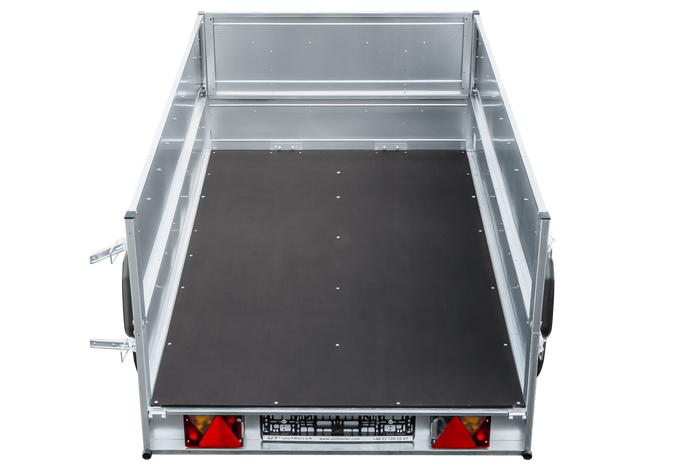 Pkw Anhänger Kipper 230×125 Garden Trailer 230 KIPP Unitrailer 750 kg mit Stützrad und zusätzlichen Bordwänden-Neu