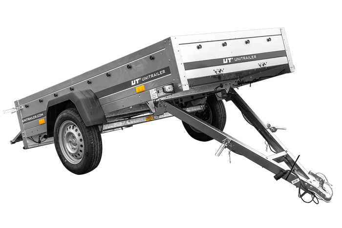 Kipper Pkw Anhänger Garden Trailer 230 KIPP [230 cm x 125 cm] mit Flachplane, Stützrad und Planenträger-Neu