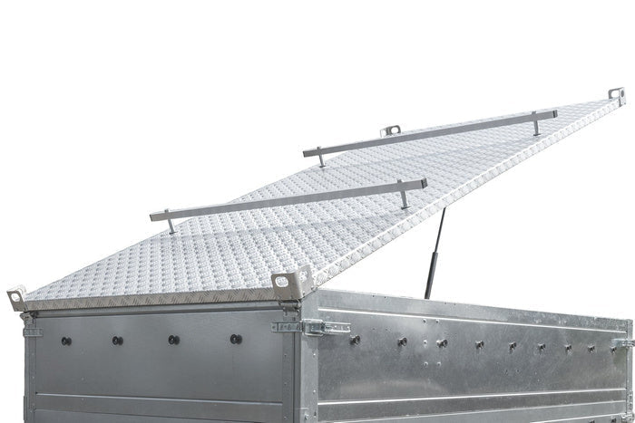 Einachsiger Anhänger auf Blattfedern 264×125 UNITRAILER FORCE 264/R KIPP mit BIS-Seitenwänden und Aluminiumabdeckung-Neu